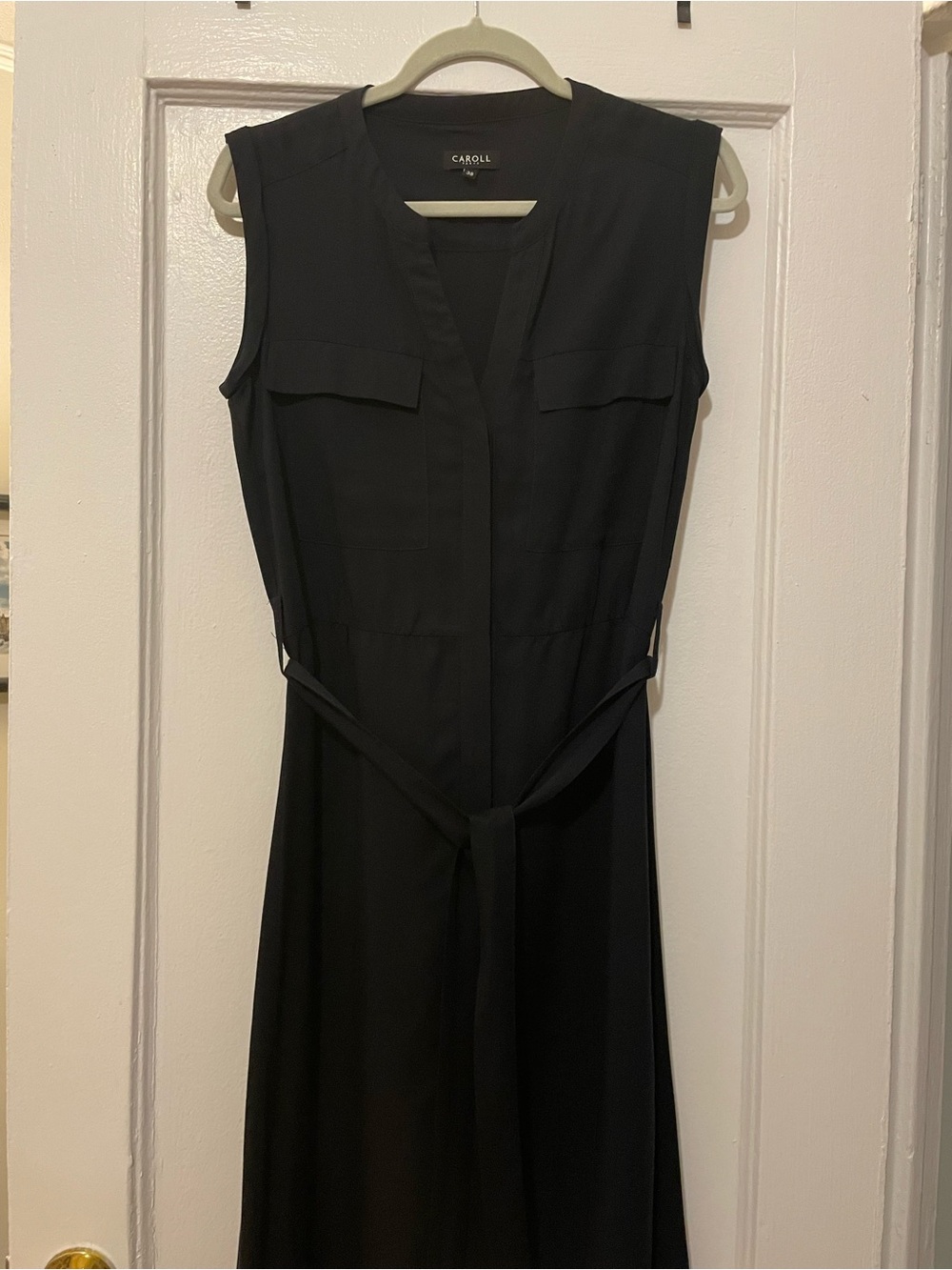 Caroll Paris Navy sleeveless shirt dress size 38